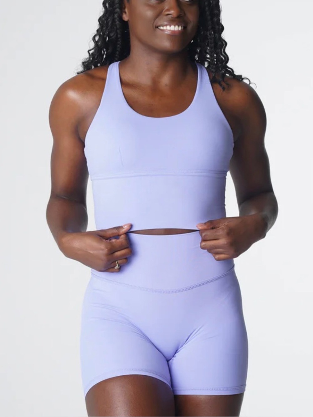 NVGTN Periwinkle Strappy Matrix Sports Bra - Picture 2 of 7